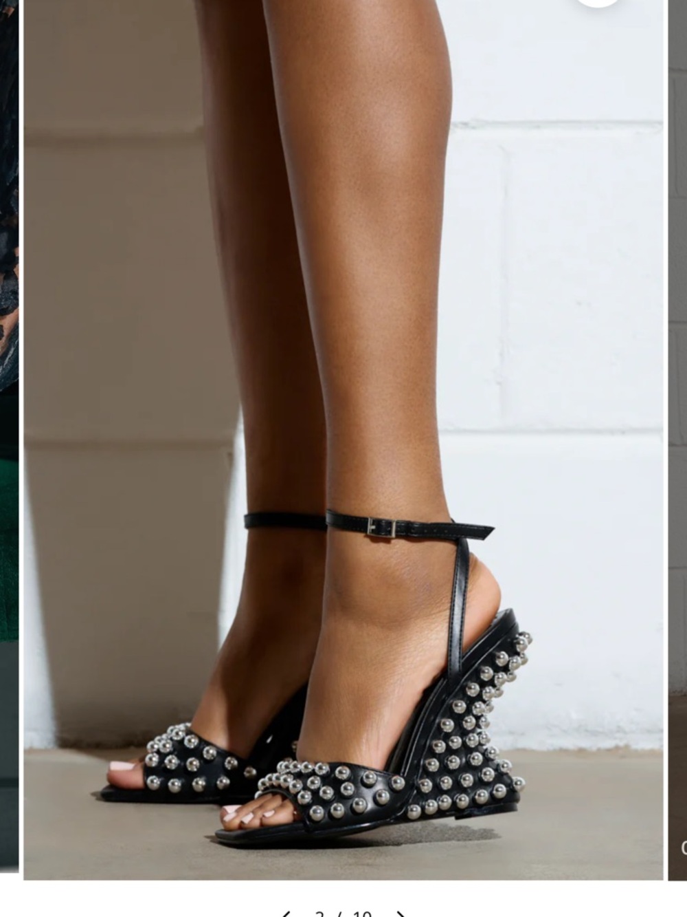 Azalea Wang Cybelle black embellished wedge sandal size 10 - Picture 2 of 13